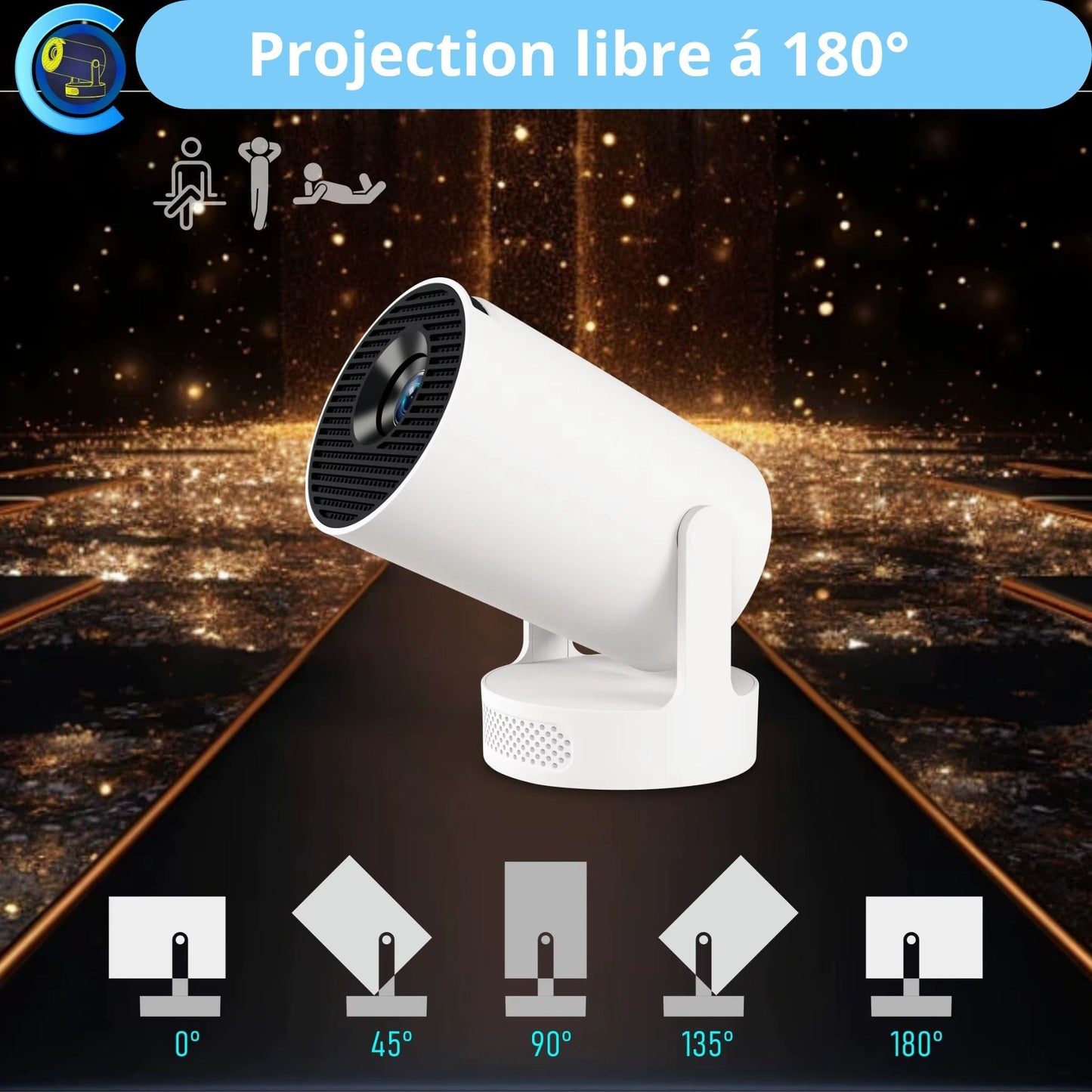 Mini Projecteur Y300 – Cinéma HD Portable( Haute Définition) - Nimba/Market