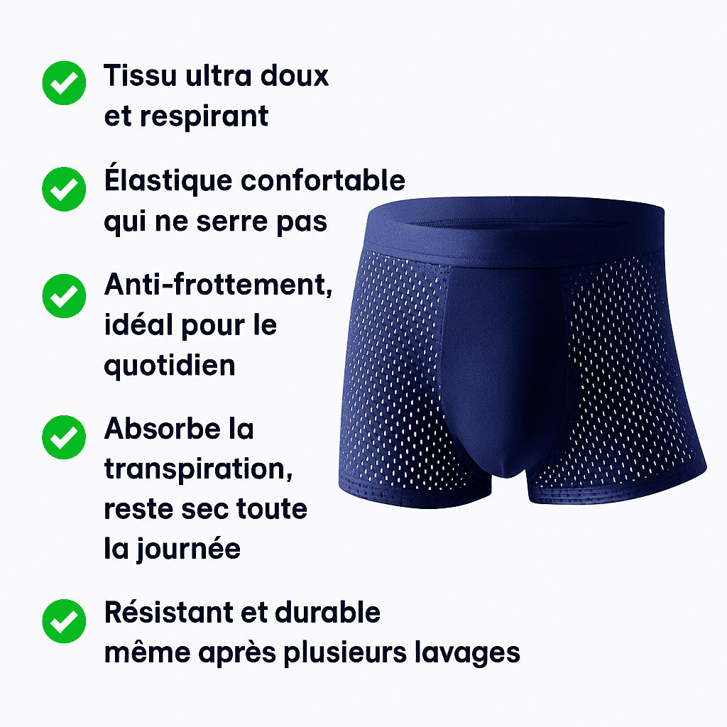 Kit de Boxers Homme en Fibre de Bambou – Ultra Confort & Respirant+2 offerts