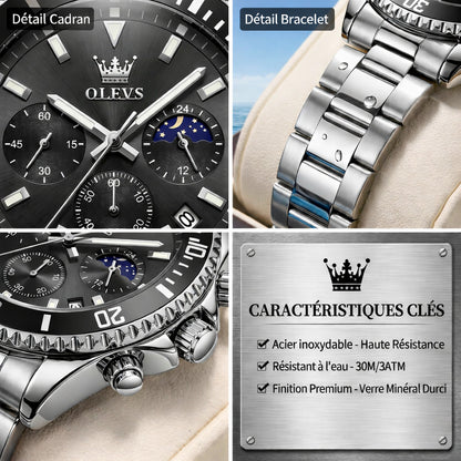 Montre Homme Luxe Chronographe – Élégance & Puissance au Poignet