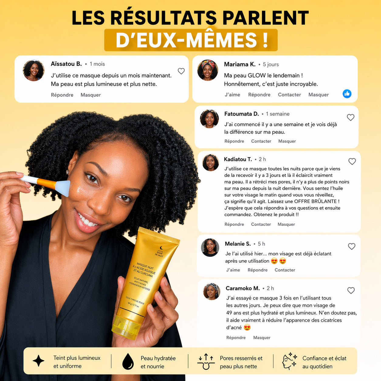 Masque Nuit Éclat – Teint Propre & Lumineux