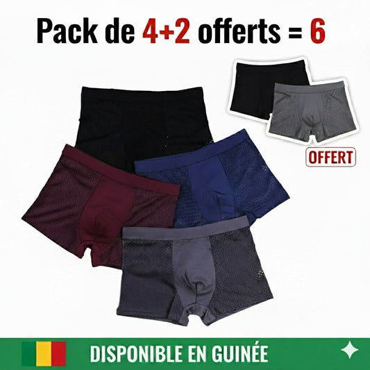 Kit de Boxers Homme en Fibre de Bambou – Ultra Confort & Respirant+2 offerts